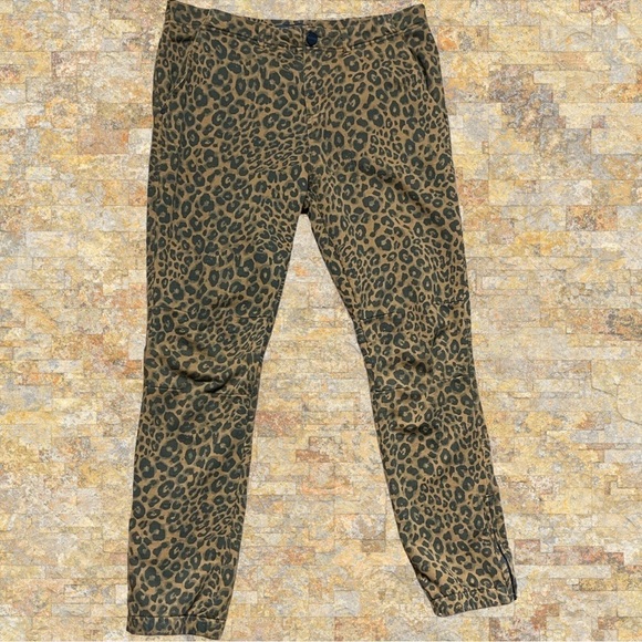Sanctuary Anthropologie Women’s Jogger Pant Brown Leopard Stretch Approx Medium - Picture 1 of 12